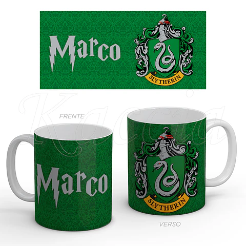 Caneca Personalizada Slytherin com Nome