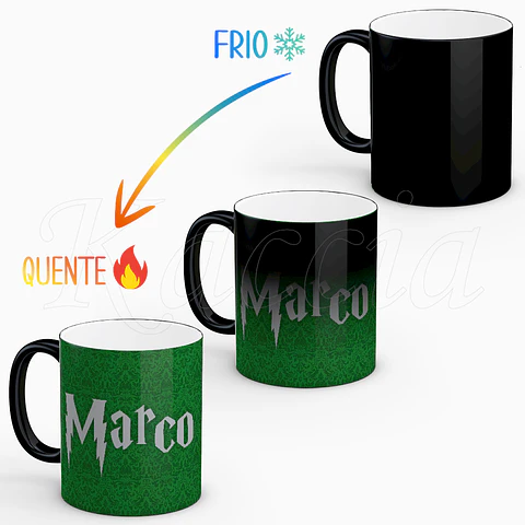 Caneca Personalizada Slytherin com Nome