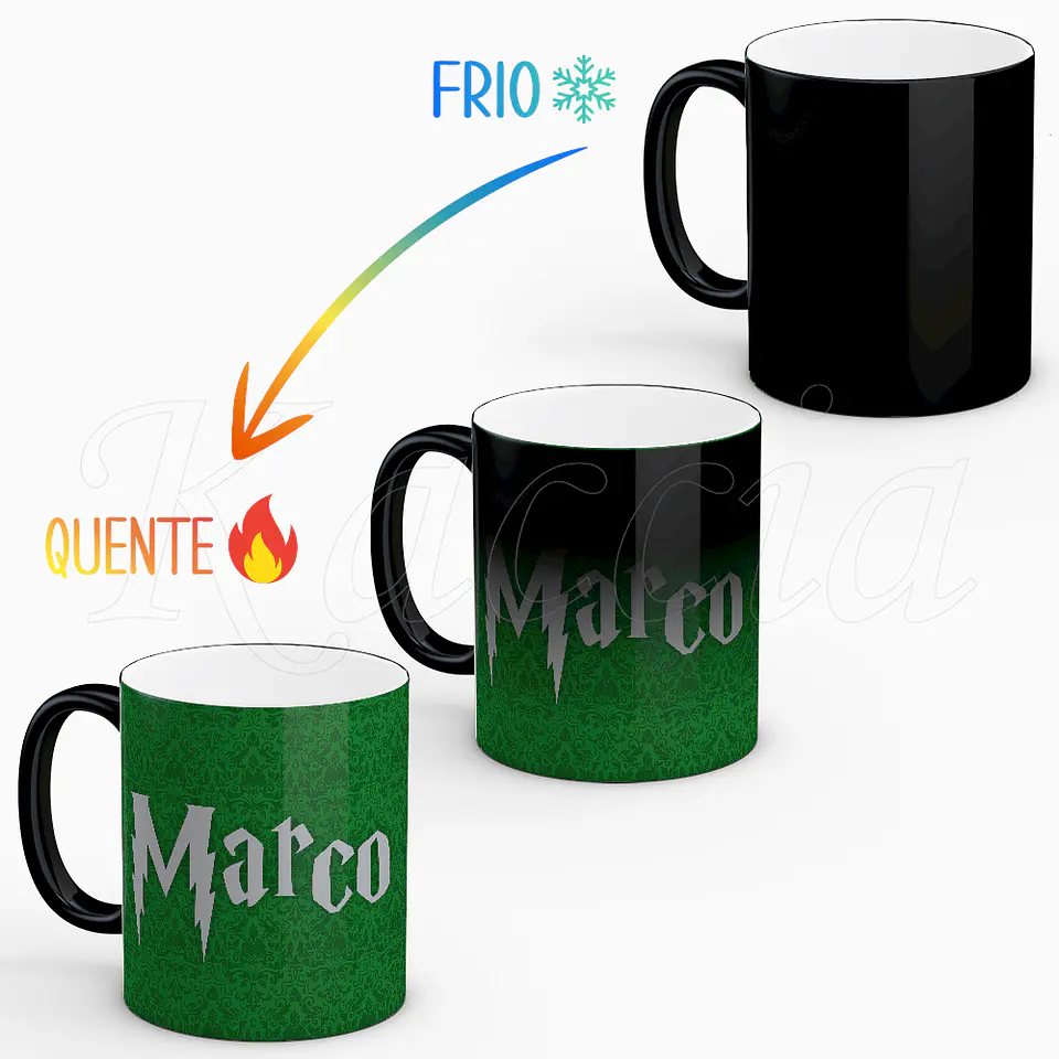 Caneca Personalizada Slytherin com Nome 2