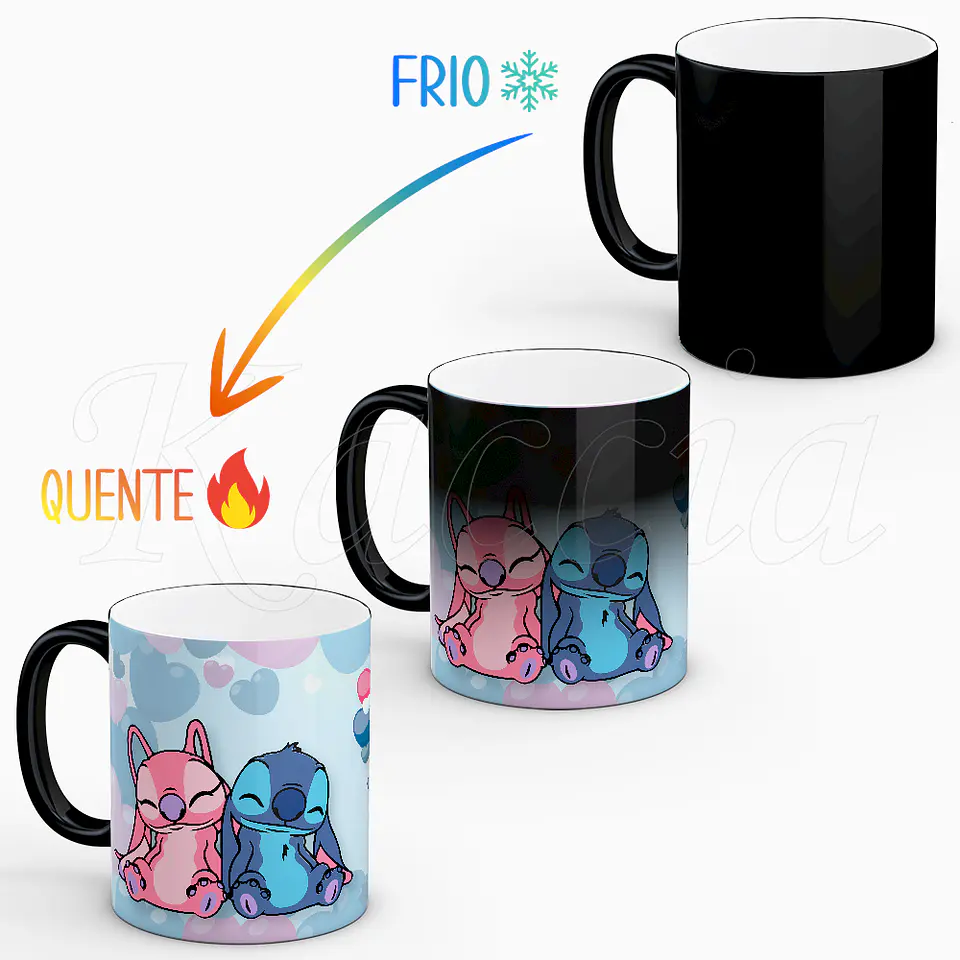 Caneca Personalizada Amor Stitch com Foto 2