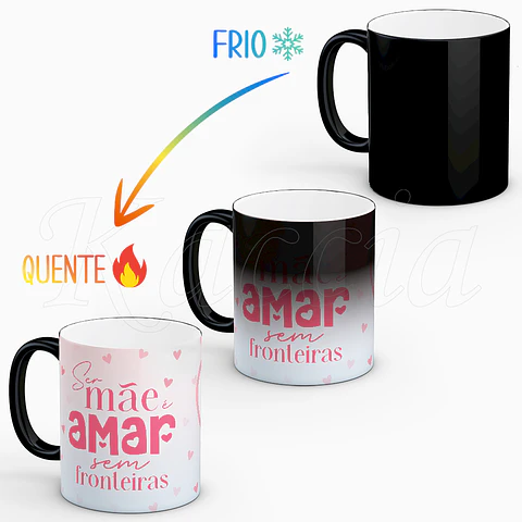 Caneca Personalizada Mãe é Amar sem Fronteiras