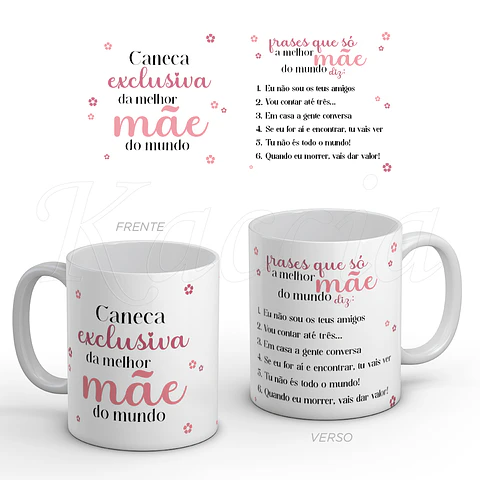 Caneca Exclusiva Frases de Mãe