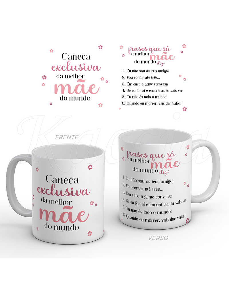 Caneca Exclusiva Frases de Mãe