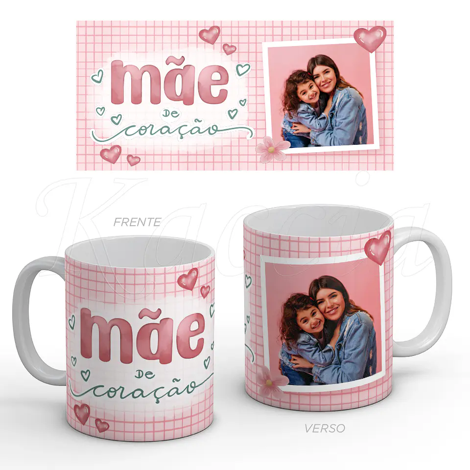 Caneca Personalizada Mãe de Coração com Foto 1