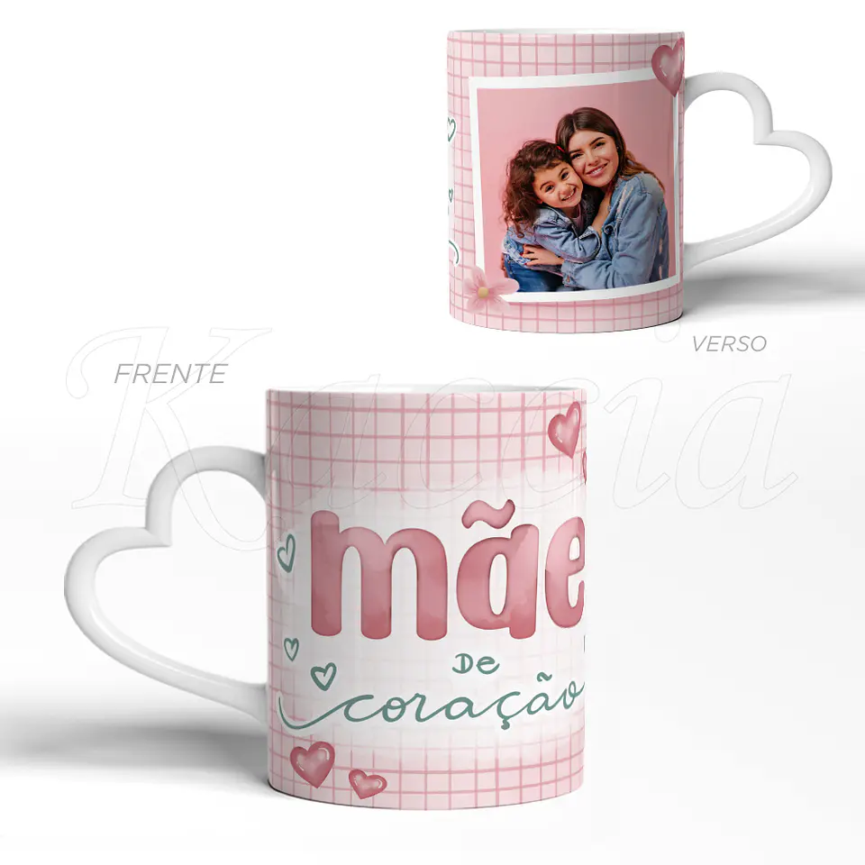 Caneca Personalizada Mãe de Coração com Foto 3