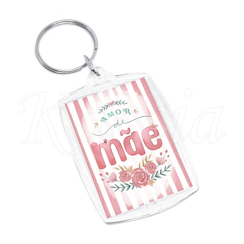 Porta-chaves Personalizado Acrílico Amor de Mãe com Foto