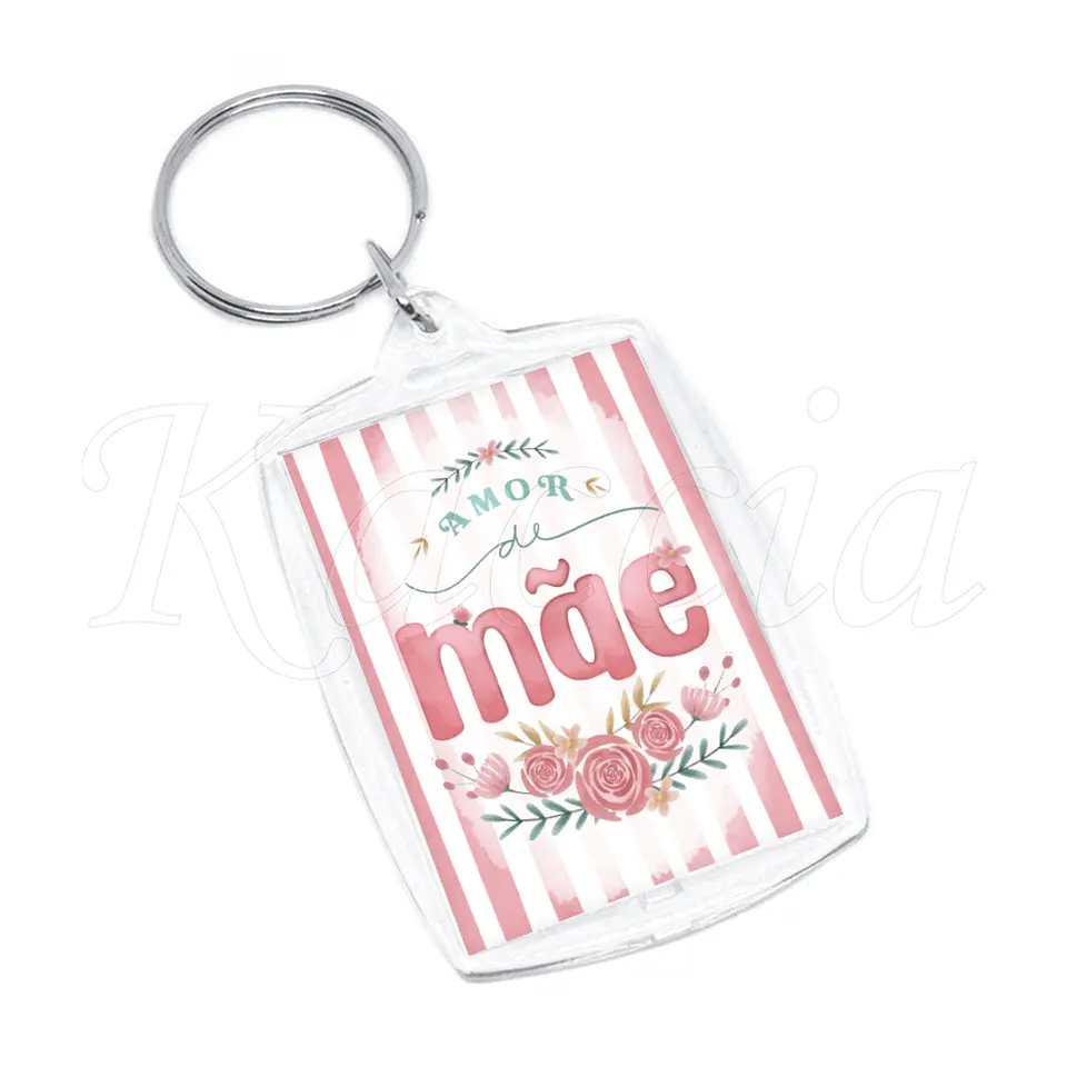 Porta-chaves Personalizado Acrílico Amor de Mãe com Foto 2