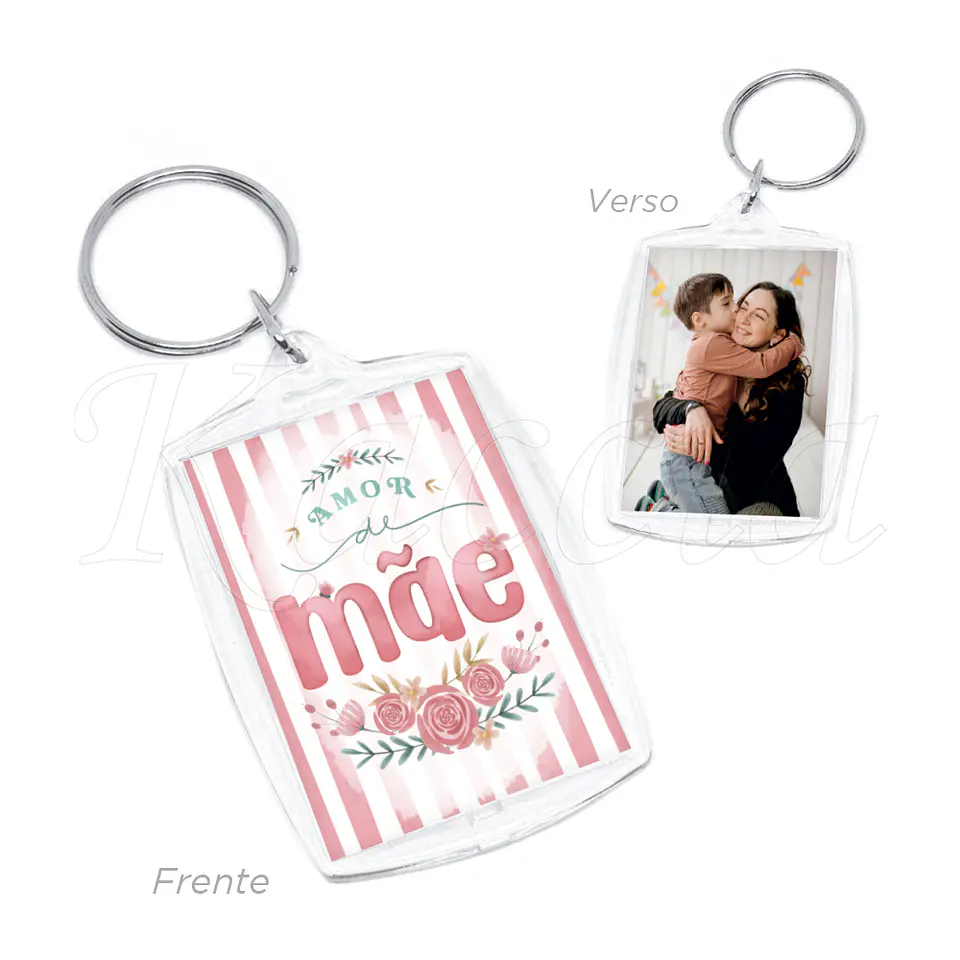 Porta-chaves Personalizado Acrílico Amor de Mãe com Foto 1