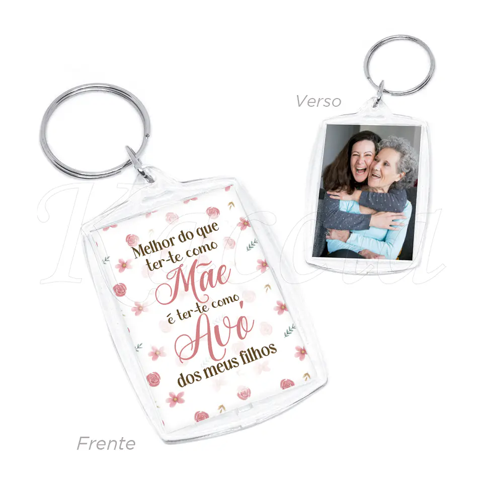 Porta-chaves Personalizado Acrílico Mãe e Avó com Foto 1