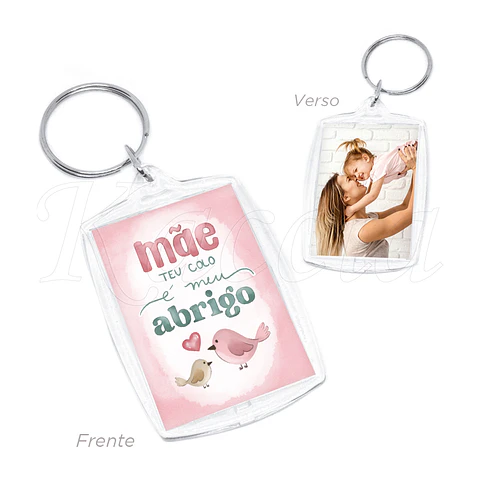 Porta-chaves Personalizado Acrílico Colo de Mãe com Foto