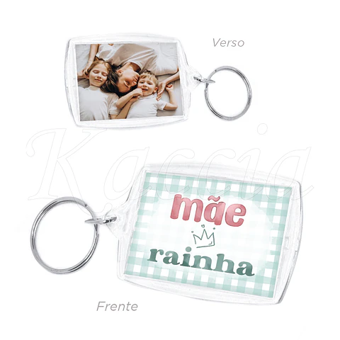 Porta-chaves Personalizado Acrílico Mãe Rainha com Foto