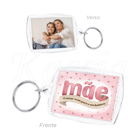 Porta-chaves Personalizado Acrílico Amor Mãe com Foto