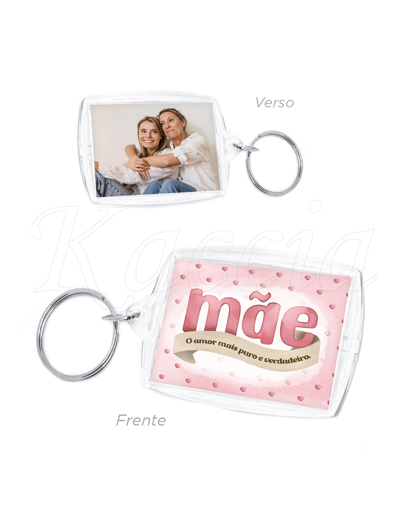 Porta-chaves Acrílico Personalizável Amor Mãe com Foto