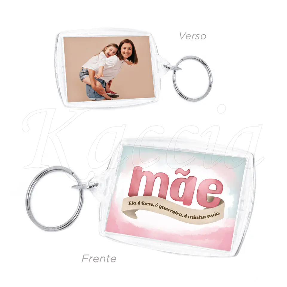 Porta-chaves Personalizado Acrílico Mãe Guerreira com Foto 1