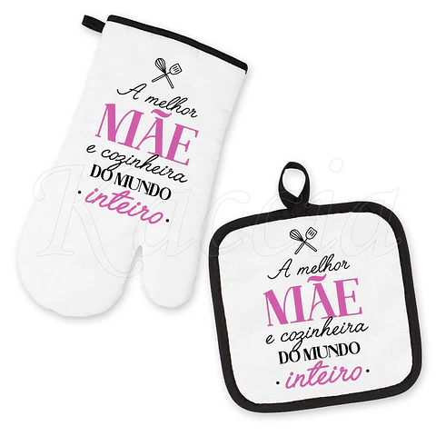 Conjunto Luva e Pega de Cozinha Melhor Cozinheira