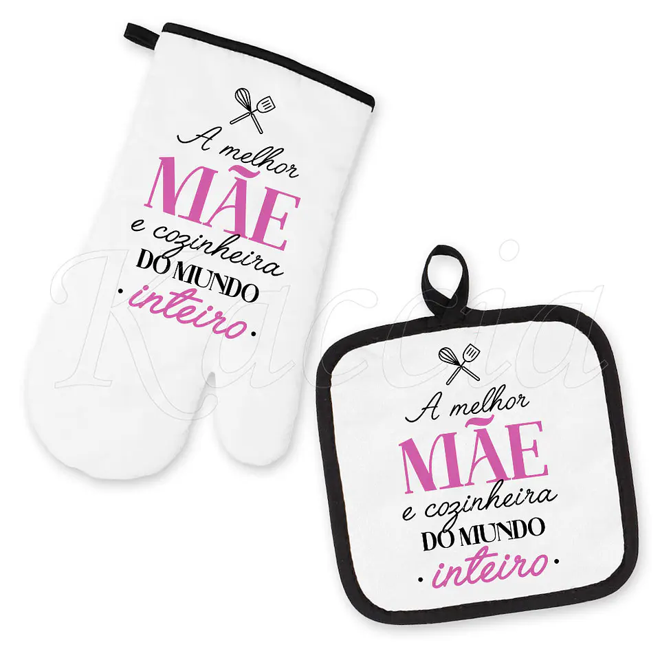 Conjunto Luva e Pega de Cozinha Melhor Cozinheira 1