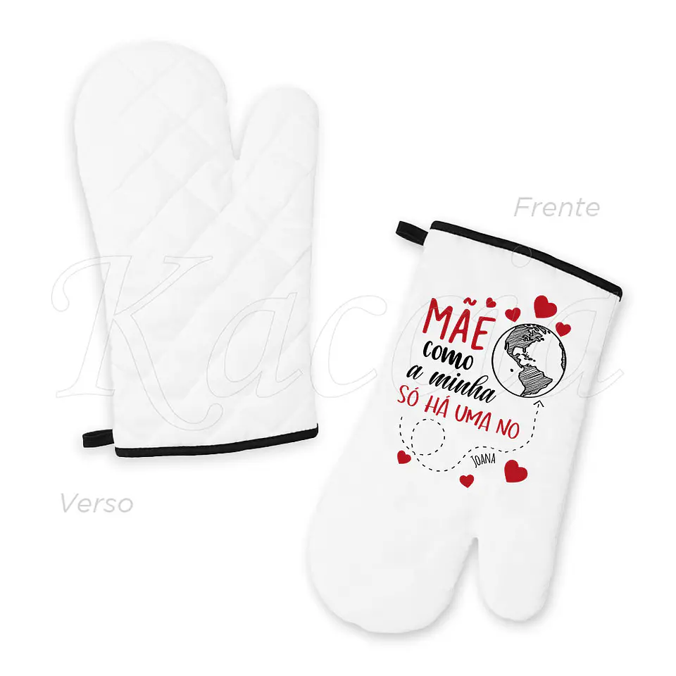 Conjunto Luva e Pega de Cozinha Personalizadas Uma no Mundo 2