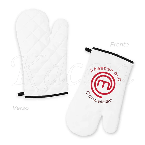 Conjunto Luva e Pega de Cozinha Personalizadas Master Chef