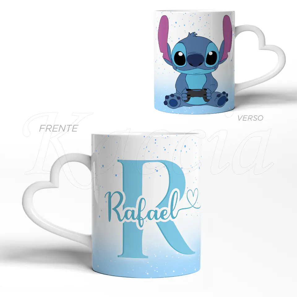 Caneca Personalizada Stitch com Nome Blue 3