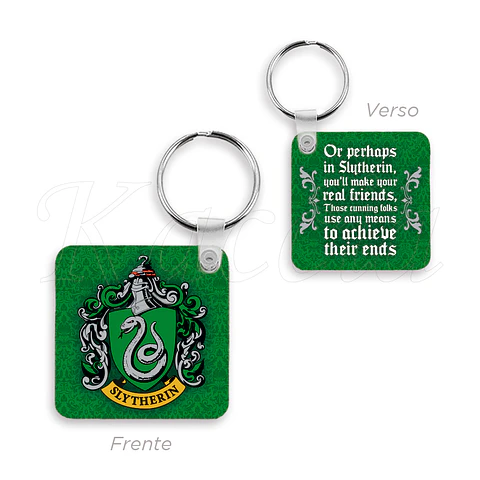 Porta-chaves Quadrado Slytherin - Harry Potter