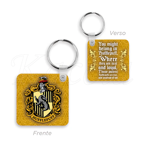 Porta-chaves Quadrado Hufflepuff - Harry Potter