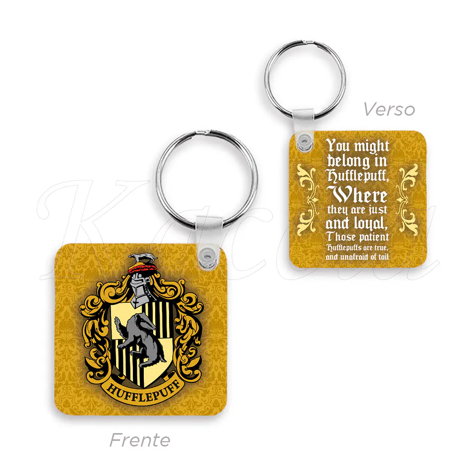 Porta-chaves Quadrado Hufflepuff - Harry Potter 1