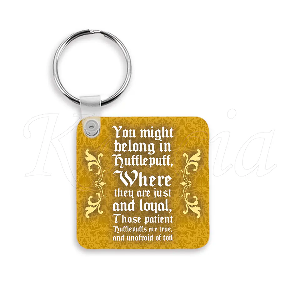 Porta-chaves Quadrado Hufflepuff - Harry Potter 3