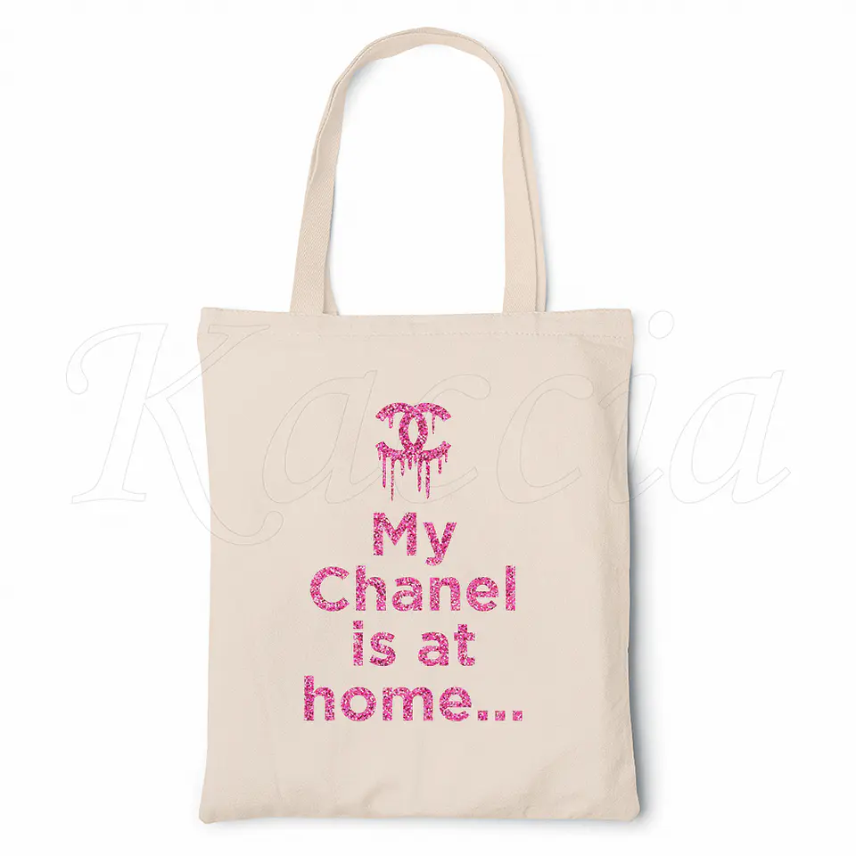 Saco Tote Bag My Chanel is at Home Glitter 2