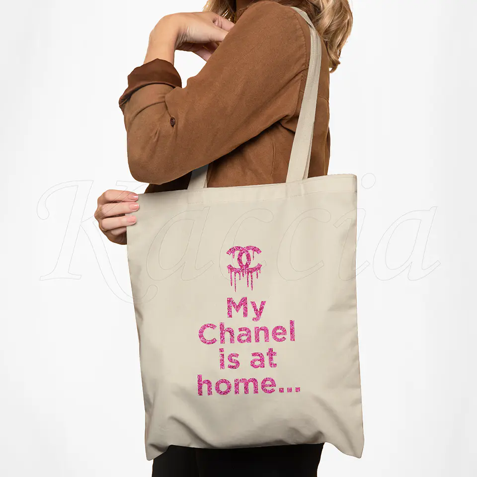 Saco Tote Bag My Chanel is at Home Glitter 6