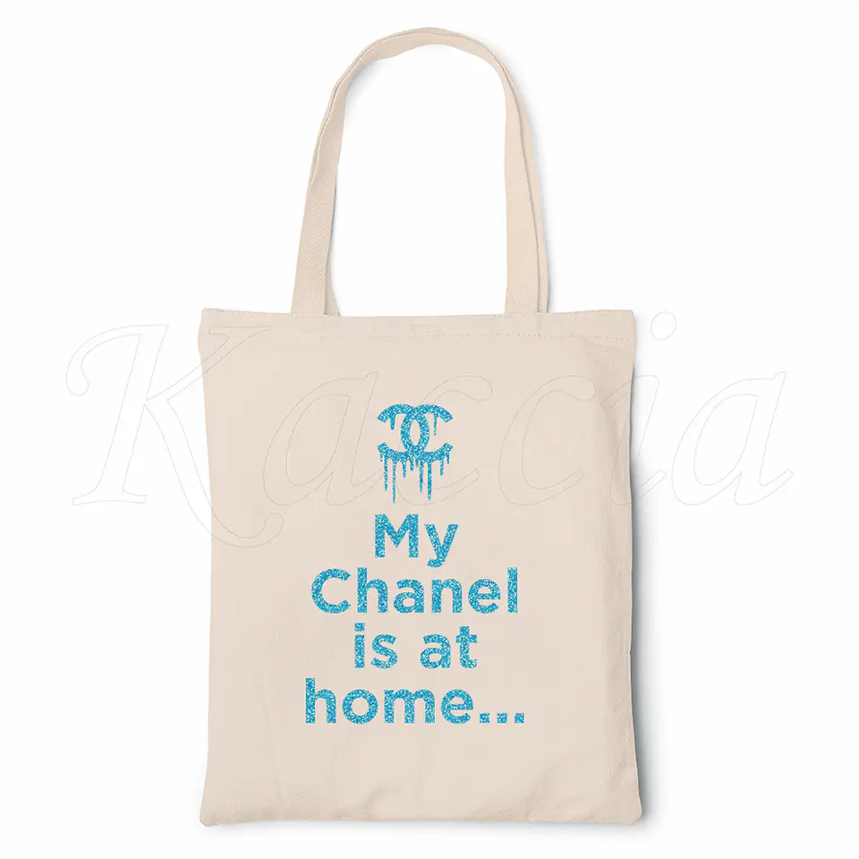 Saco Tote Bag My Chanel is at Home Glitter 3