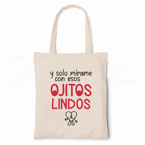 Saco Tote Bag Ojitos Lindos Benito Bad Bunny