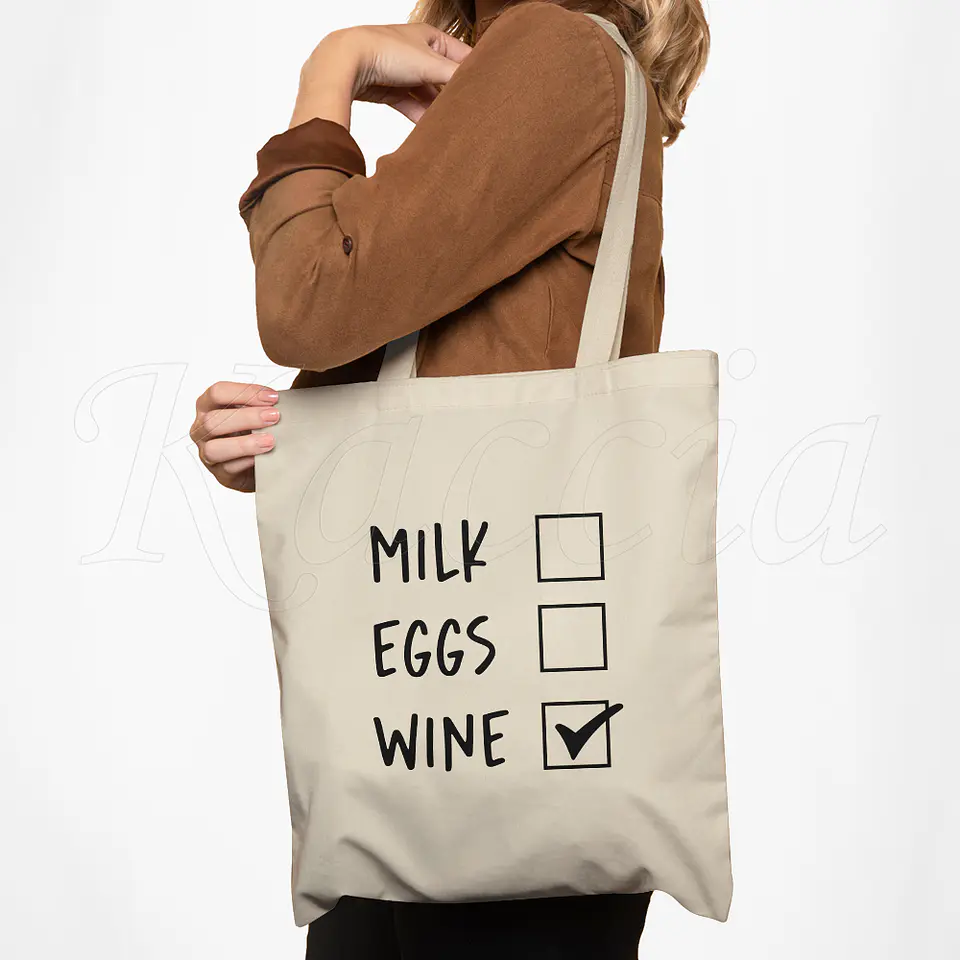 Saco Tote Bag Wine Check 4
