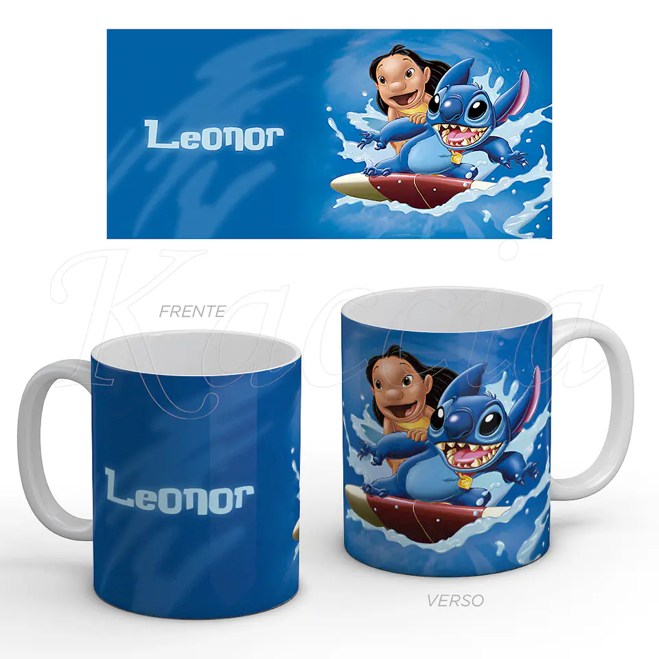 Caneca Personalizada Lilo Stitch com Nome 1