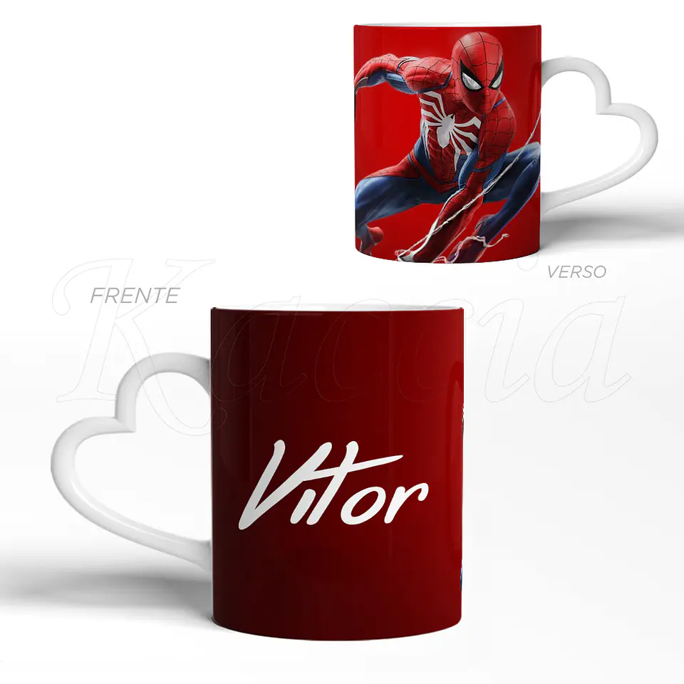 Caneca Personalizada Homem Aranha com Nome 3