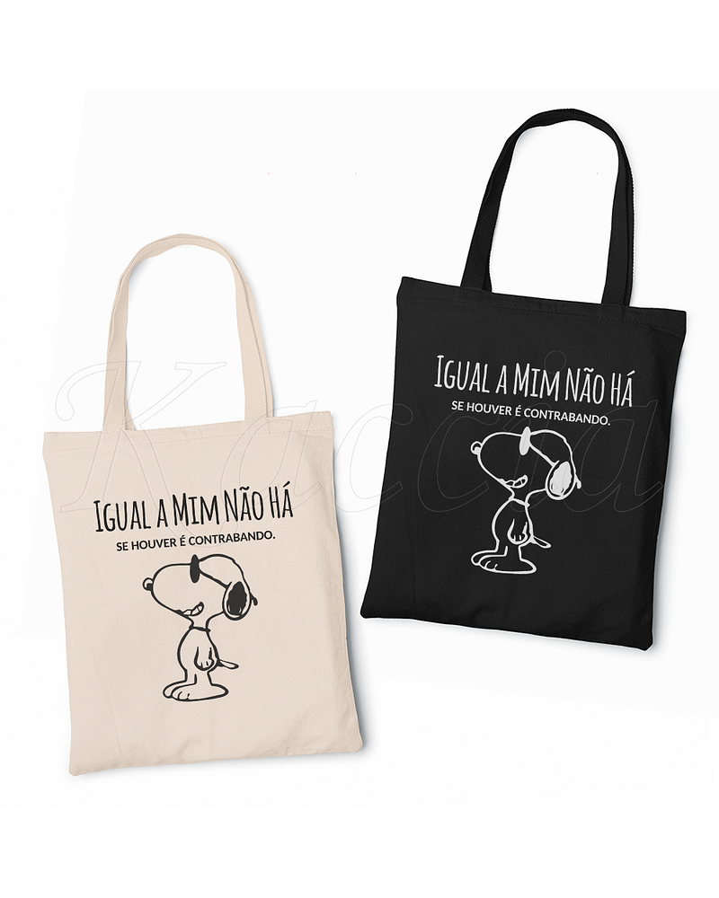 Saco Tote Bag Igual a Mim Não Há Snoopy