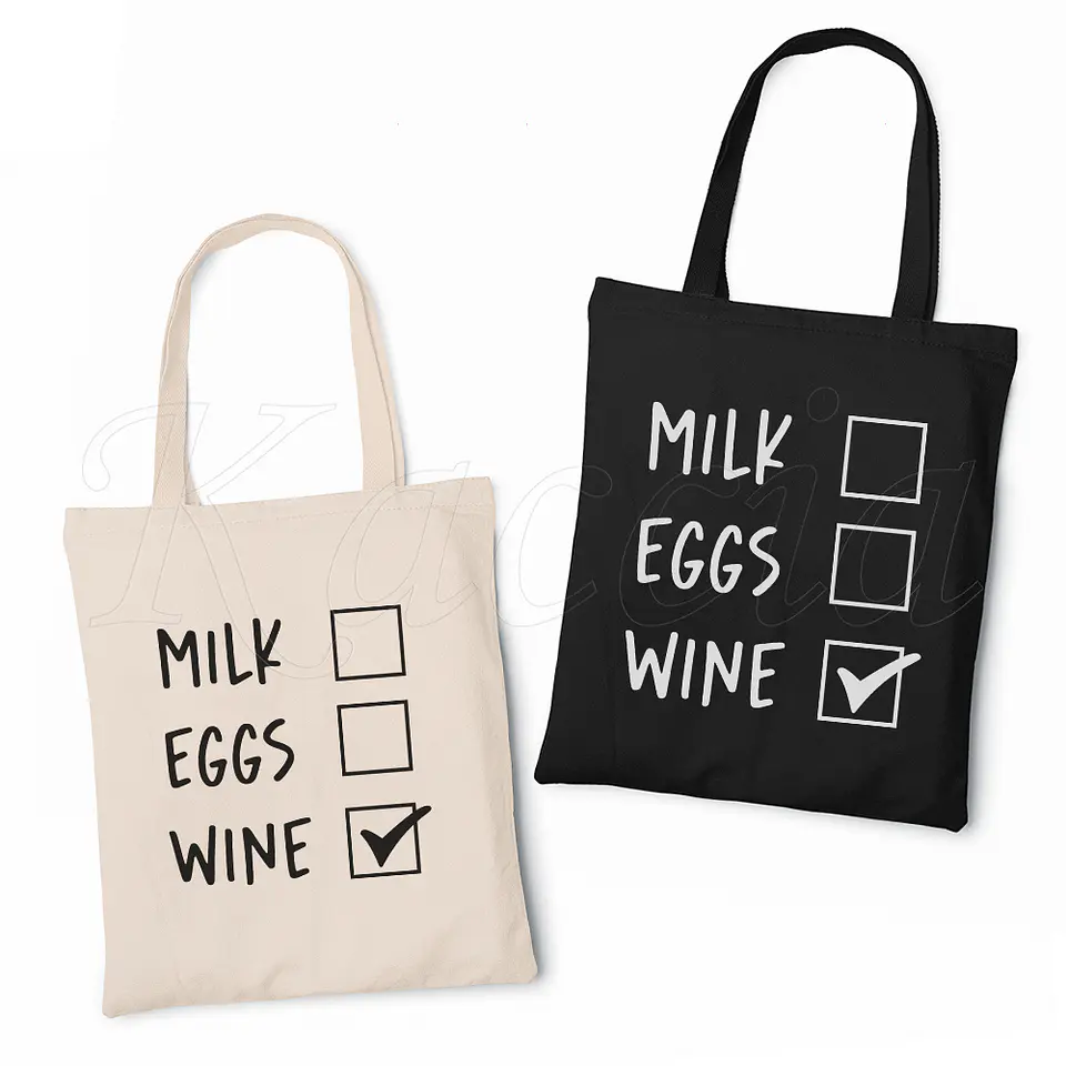 Saco Tote Bag Wine Check 1