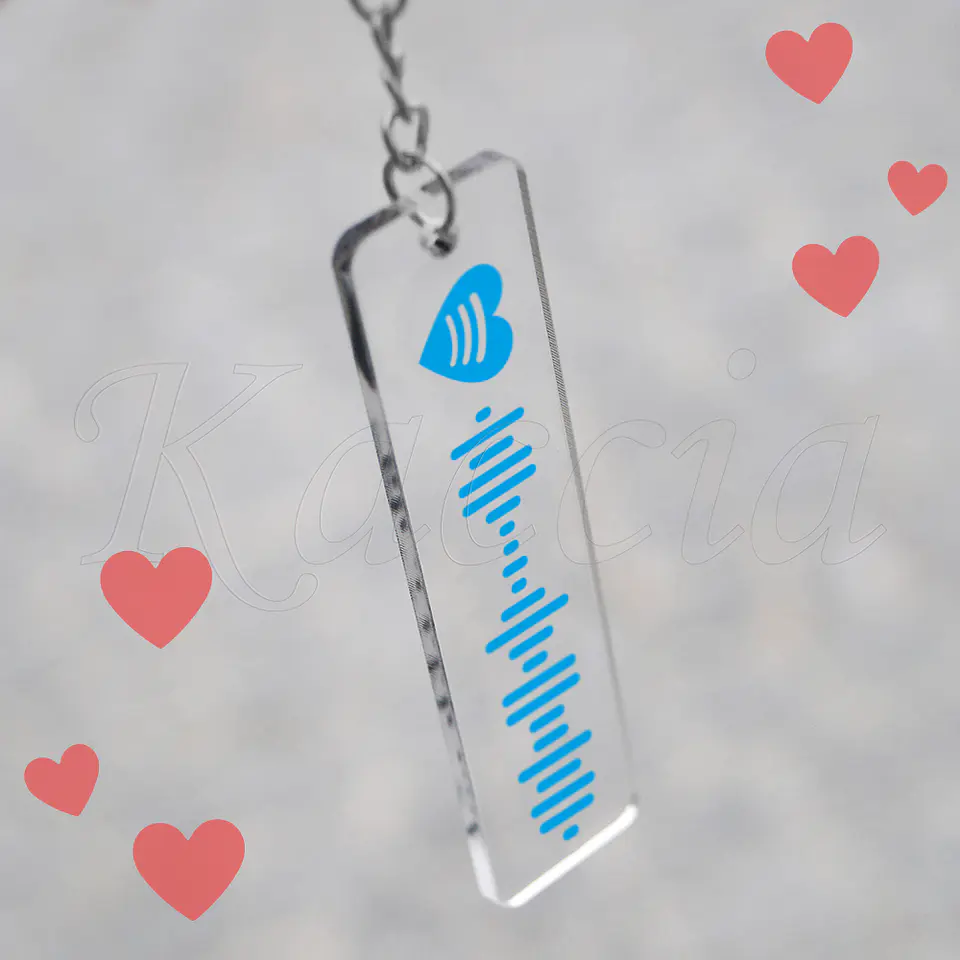 Porta-chaves Spotify Code Acrílico Lovers Personalizado 5