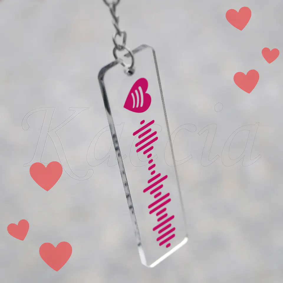 Porta-chaves Spotify Code Acrílico Lovers Personalizado 7