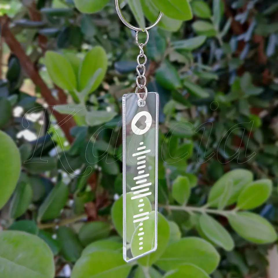 Porta-chaves Spotify Code Acrílico Hearts Personalizado 3