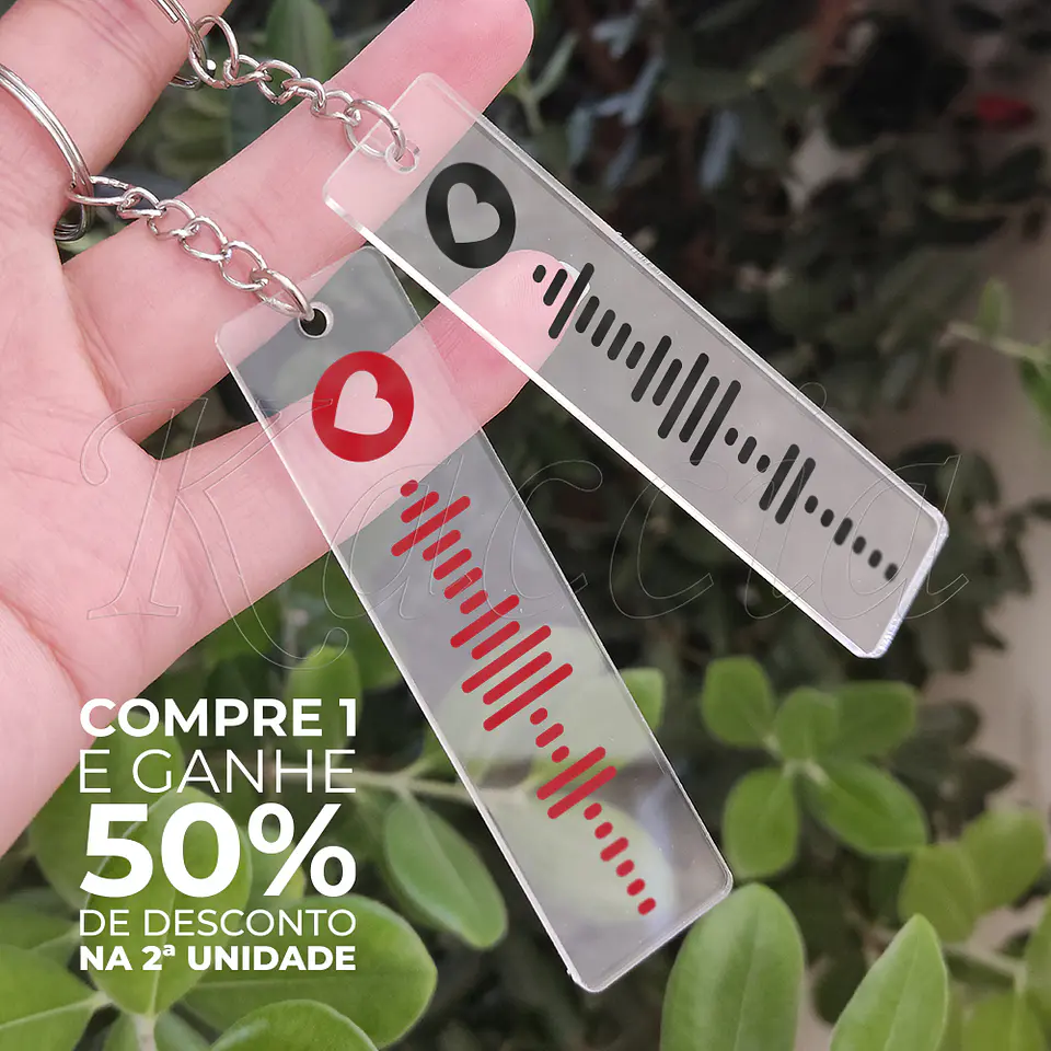 Porta-chaves Spotify Code Acrílico Hearts Personalizado 1