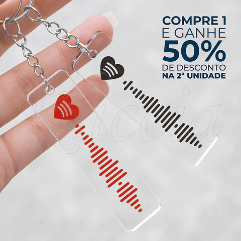 Porta-chaves Spotify Code Acrílico Lovers Personalizado