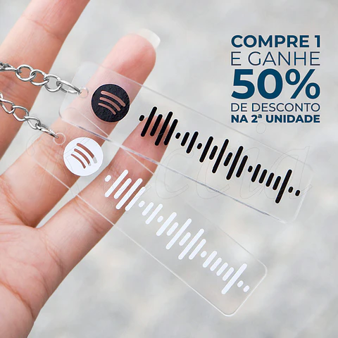 Porta-chaves Spotify Code Acrílico Personalizado