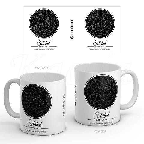 Caneca Personalizada Mapa das Estrelas Spotify Classy