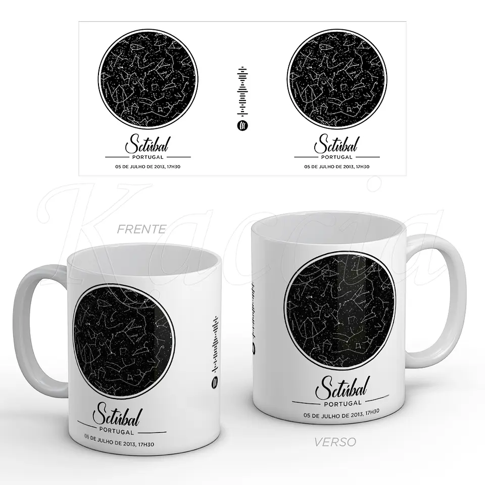 Caneca Personalizada Mapa das Estrelas Spotify Classy 1