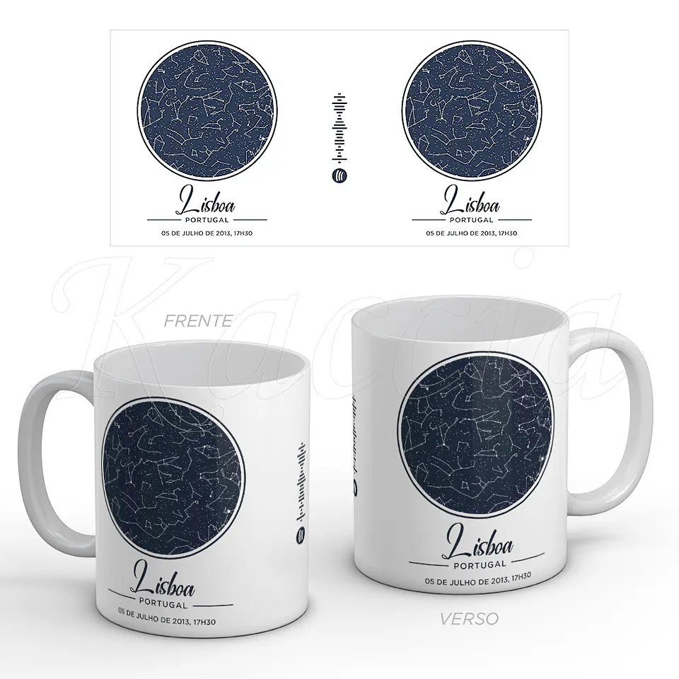 Caneca Personalizada Mapa das Estrelas Spotify Classy 4