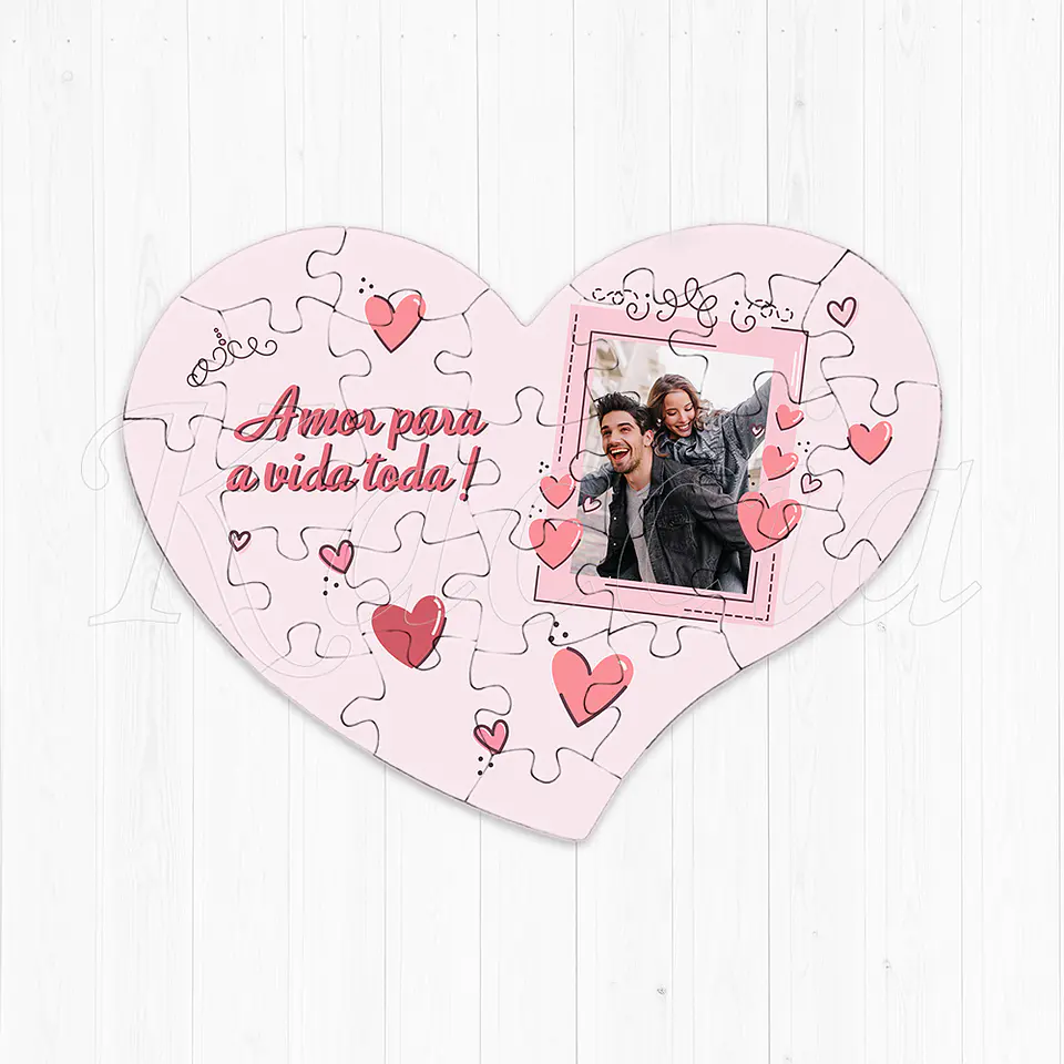 Puzzle Coração Personalizado com Foto Pinky 2
