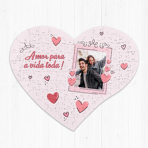 Puzzle Coração Personalizado com Foto Pinky