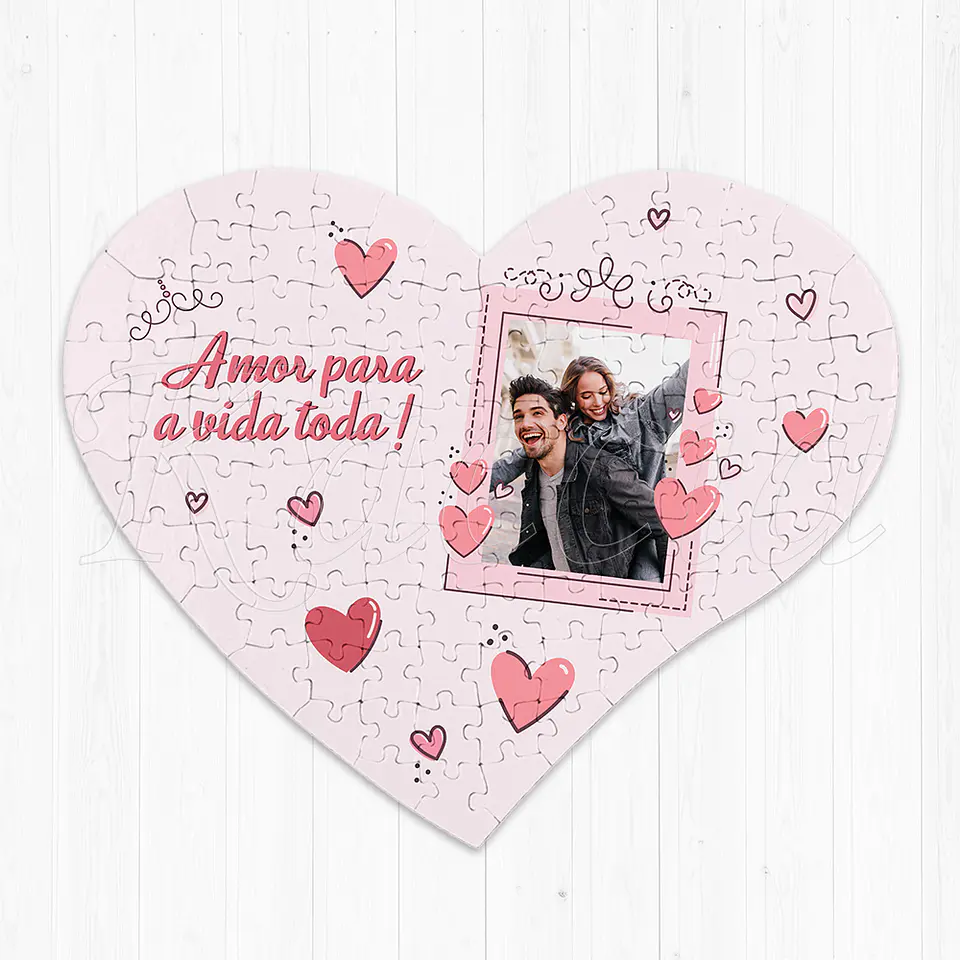 Puzzle Coração Personalizado com Foto Pinky 1