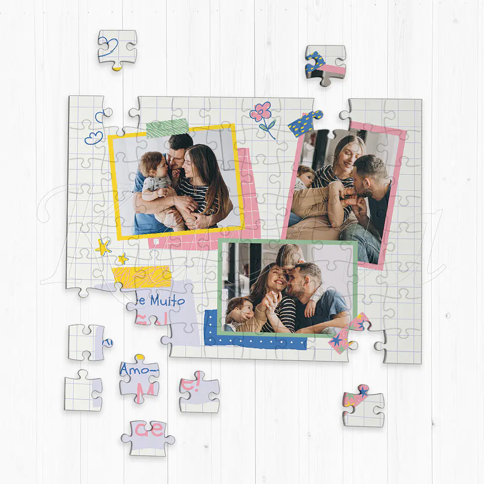 Puzzle Personalizado Collage Com Fotos e Frase 1