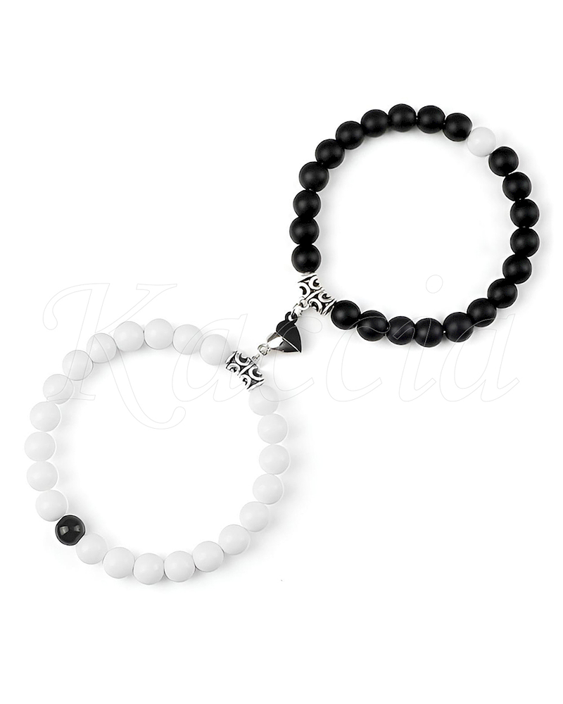 Conjunto Pulseiras para Casal Yin Yang Heart